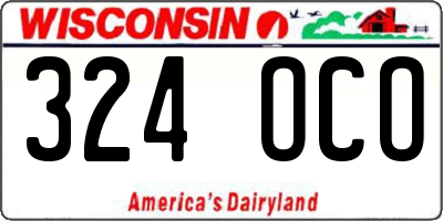 WI license plate 324OCO