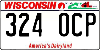 WI license plate 324OCP