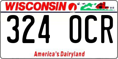 WI license plate 324OCR
