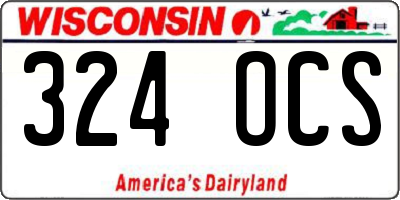WI license plate 324OCS