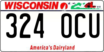 WI license plate 324OCU