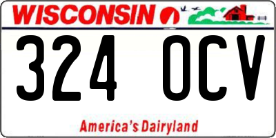 WI license plate 324OCV