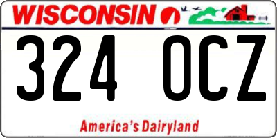 WI license plate 324OCZ