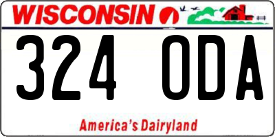 WI license plate 324ODA