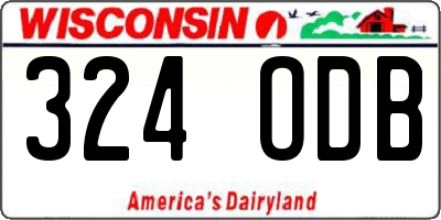 WI license plate 324ODB