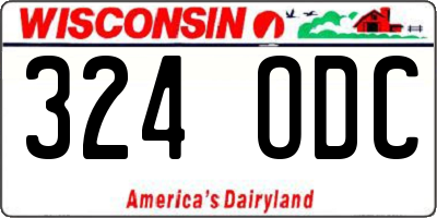 WI license plate 324ODC