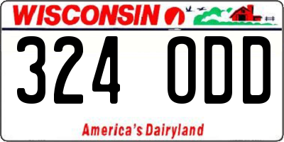 WI license plate 324ODD