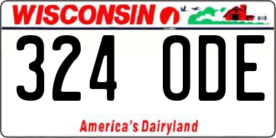 WI license plate 324ODE