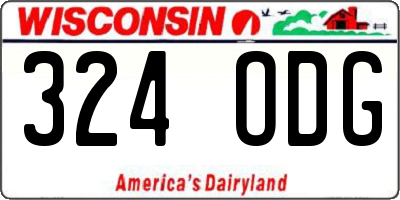 WI license plate 324ODG