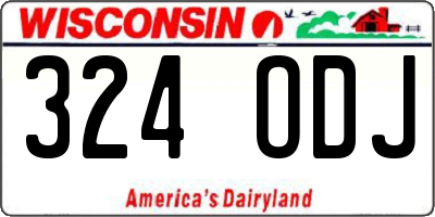 WI license plate 324ODJ