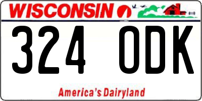 WI license plate 324ODK