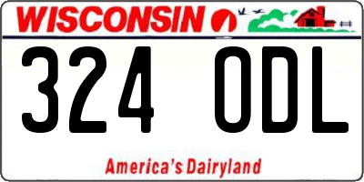 WI license plate 324ODL