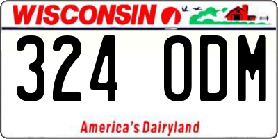 WI license plate 324ODM