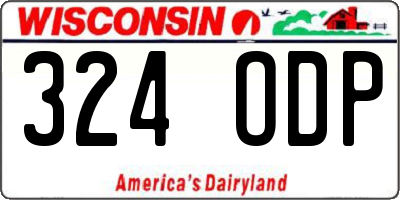 WI license plate 324ODP