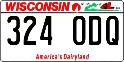 WI license plate 324ODQ