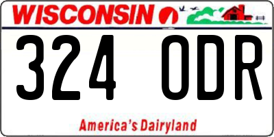 WI license plate 324ODR