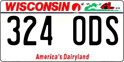 WI license plate 324ODS