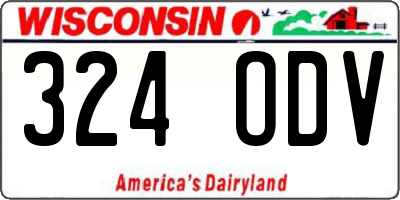 WI license plate 324ODV