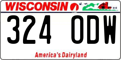 WI license plate 324ODW