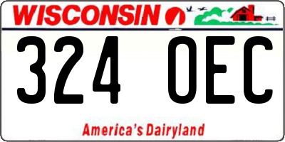 WI license plate 324OEC