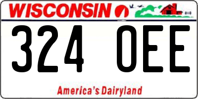 WI license plate 324OEE