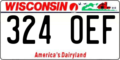 WI license plate 324OEF