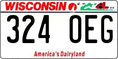 WI license plate 324OEG