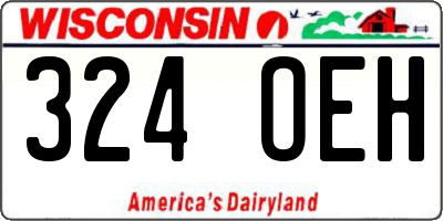 WI license plate 324OEH