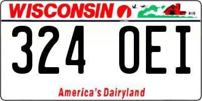 WI license plate 324OEI