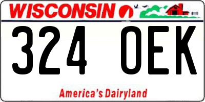 WI license plate 324OEK