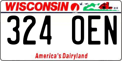 WI license plate 324OEN