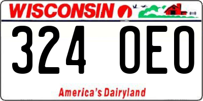 WI license plate 324OEO