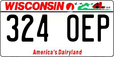 WI license plate 324OEP