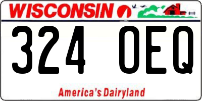 WI license plate 324OEQ