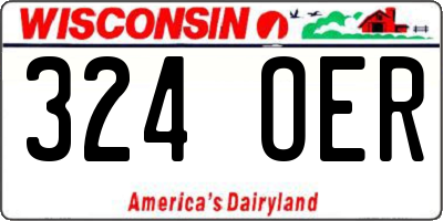 WI license plate 324OER