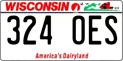 WI license plate 324OES