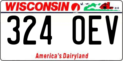 WI license plate 324OEV