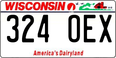 WI license plate 324OEX