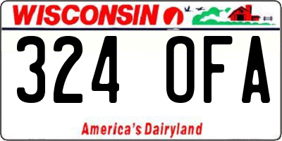 WI license plate 324OFA