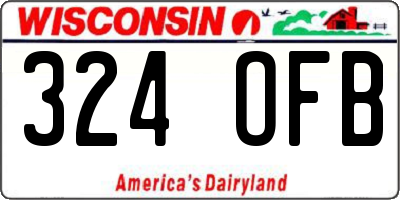 WI license plate 324OFB