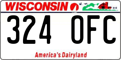 WI license plate 324OFC