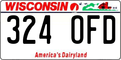 WI license plate 324OFD