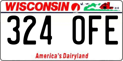 WI license plate 324OFE