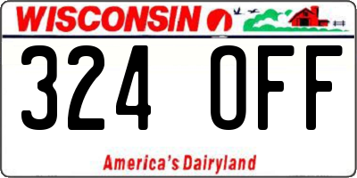WI license plate 324OFF