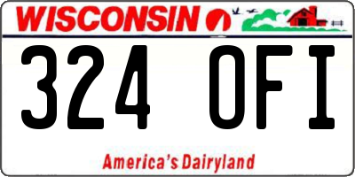 WI license plate 324OFI