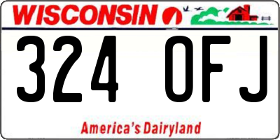 WI license plate 324OFJ