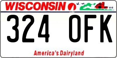 WI license plate 324OFK