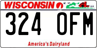 WI license plate 324OFM