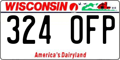 WI license plate 324OFP