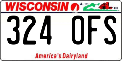WI license plate 324OFS